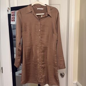 Abercrombie Brown Satin Dress